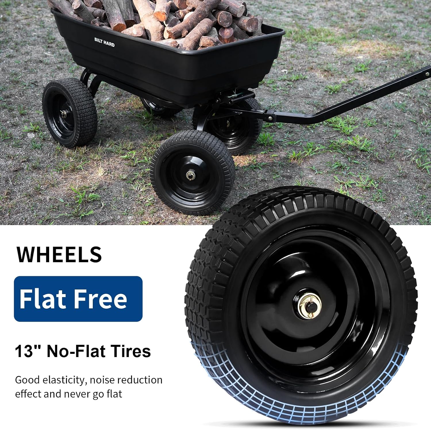 Detalle de BILT HARD Garden Dump Cart, 7 Cu Ft