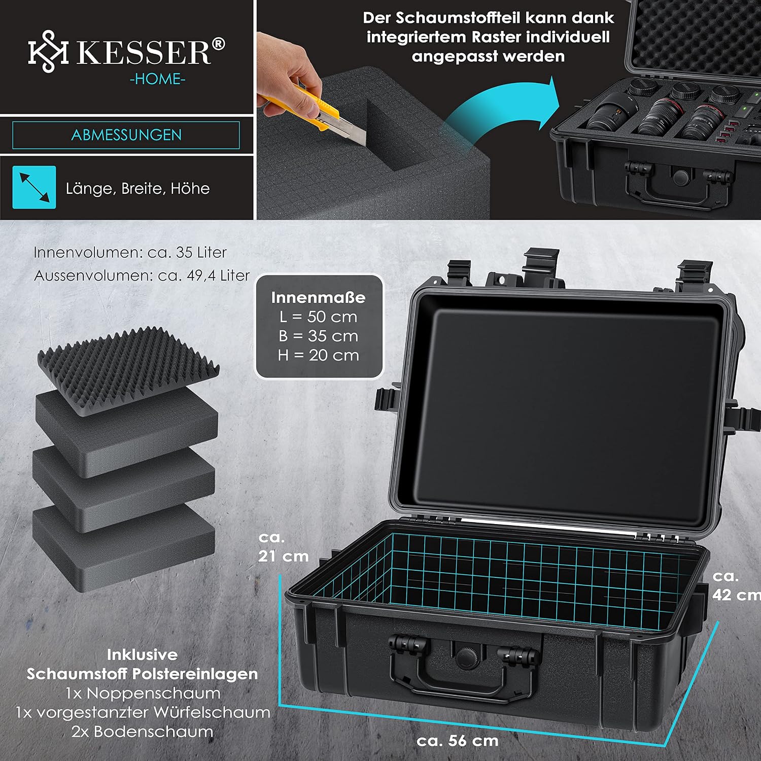 Thumbnail 6 de KESSER® Kamerakoffer 35 Liter wasserdicht