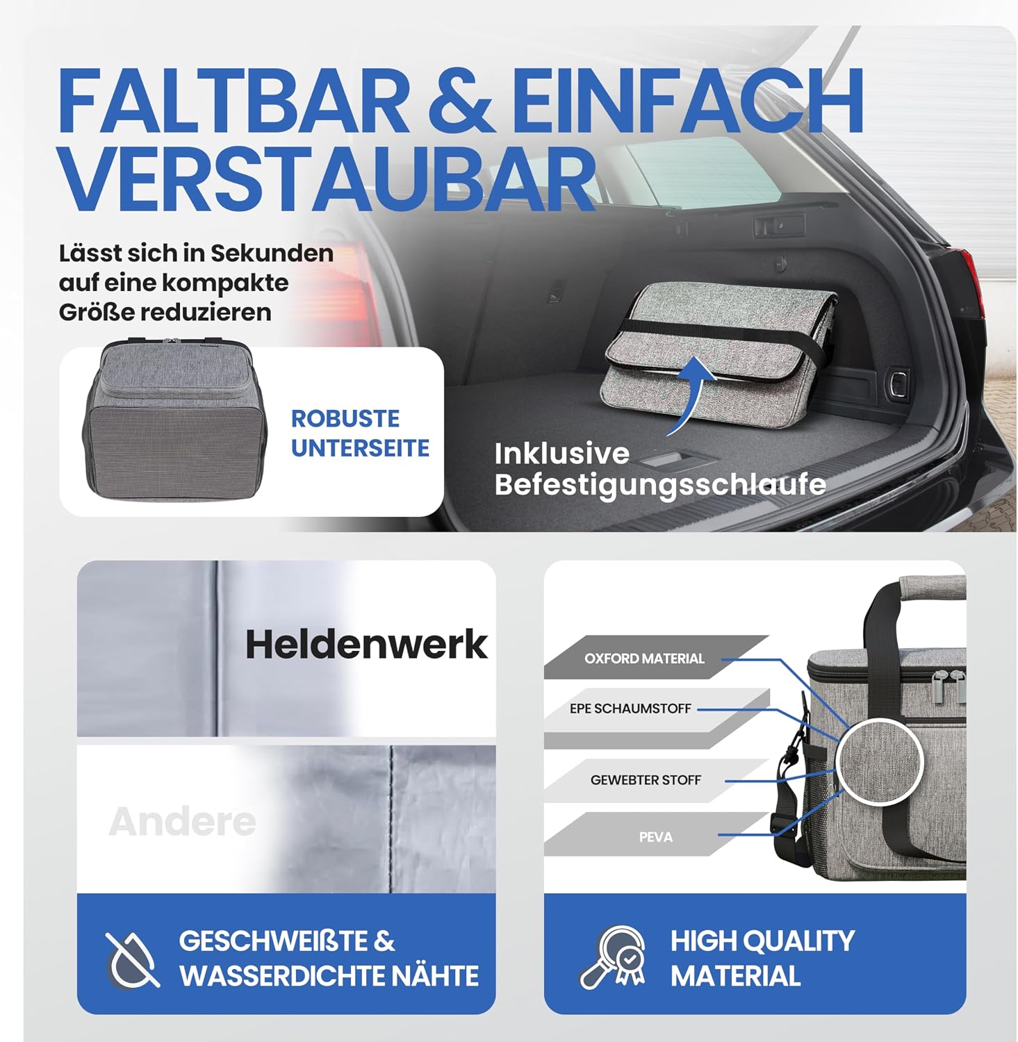 Thumbnail 6 de HELDENWERK Kühltasche groß faltbar – 12h Kühlleistung, wasserdicht & auslaufsicher