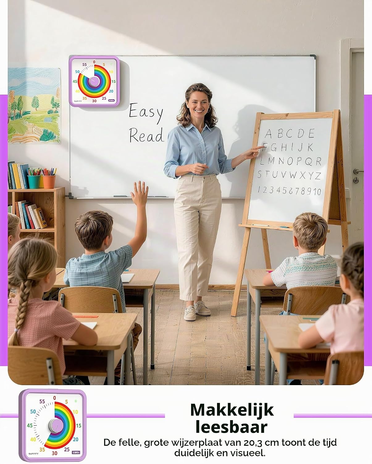 Detalle de Supfity VT-8000 visuele timer 20 cm, stil en magnetisch