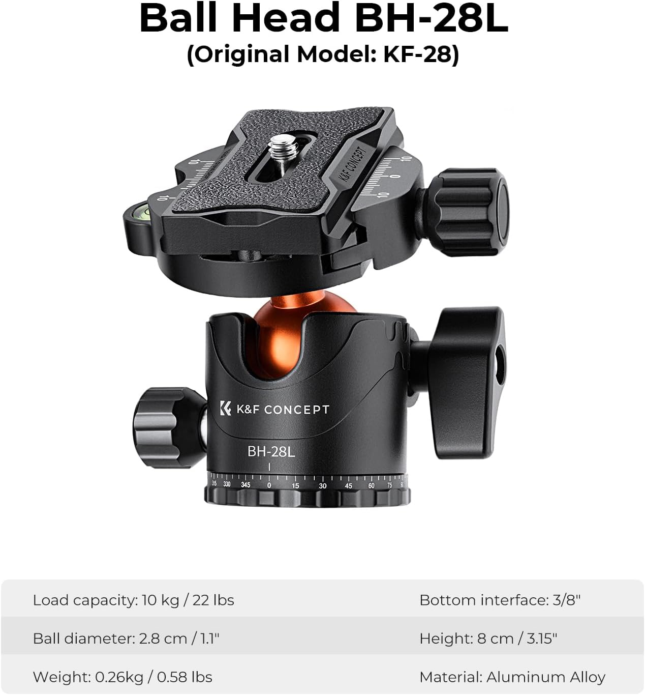 Detalle 2 de K&F CONCEPT O234A7 Camera tripod 79"