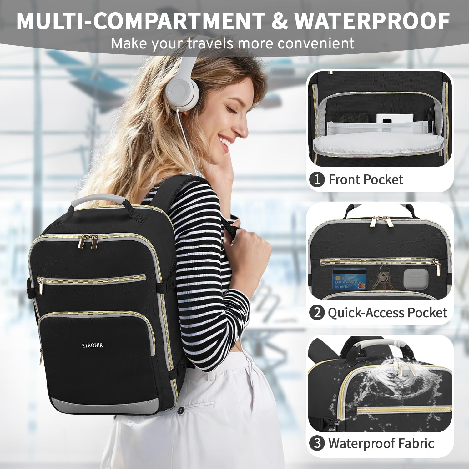 Thumbnail 4 de ETRONIK Ryanair cabin bag 40x30x20, 24L