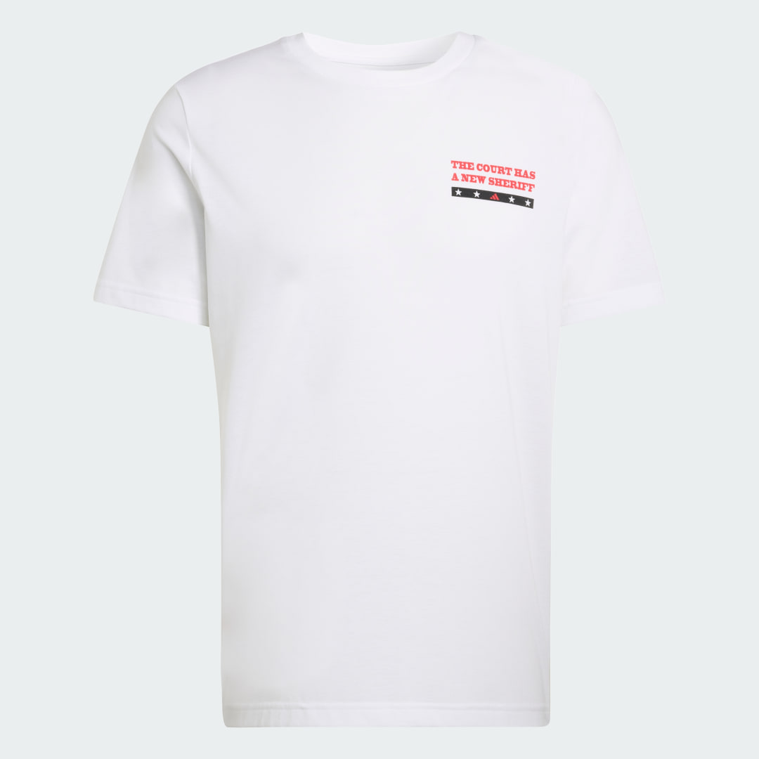 Detalle de Adidas Camiseta de Pádel Estampada Wanted – blanca