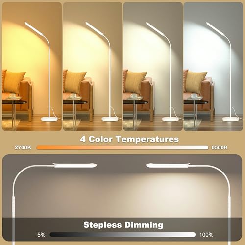 Detalle 2 de Yikuneng 18W Lampara de Pie LED Regulable con Control Remoto — 1800 lm, temperatura de color y brillo ajustables