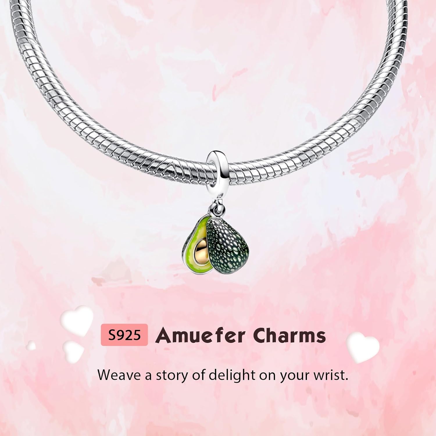 Thumbnail 2 de Amuefer 925 Silber Charms Armband Halskette Anhänger – Perlen Schmetterlinge, Liebe und Reisegeschenke