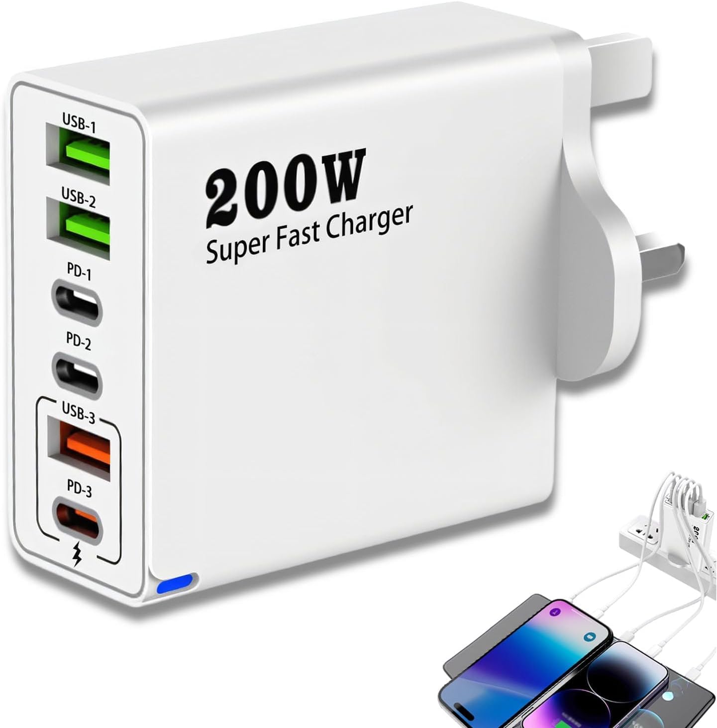 Thumbnail 6 de 200W USB-C Charging Station with 6 Ports: A practical hub for mixed-device daily charging