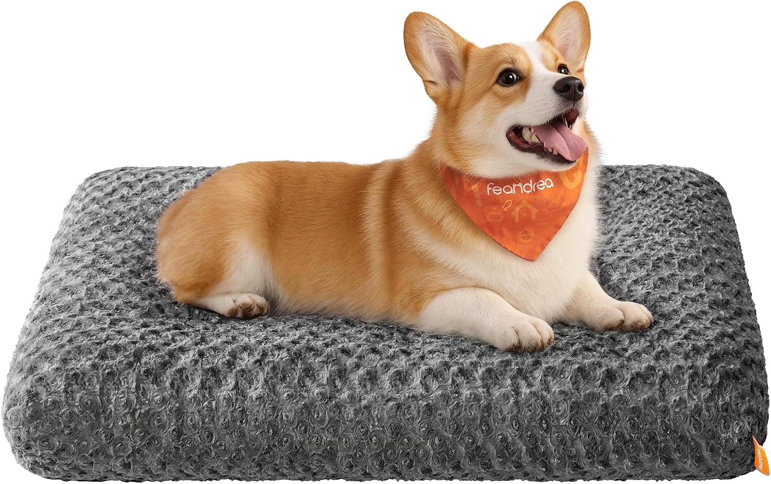 Detalle de Feandrea Cuccia per Cani – Letto Cuscino 95x60 cm in Peluche Morbido, Impressa Rosa, Antiscivolo