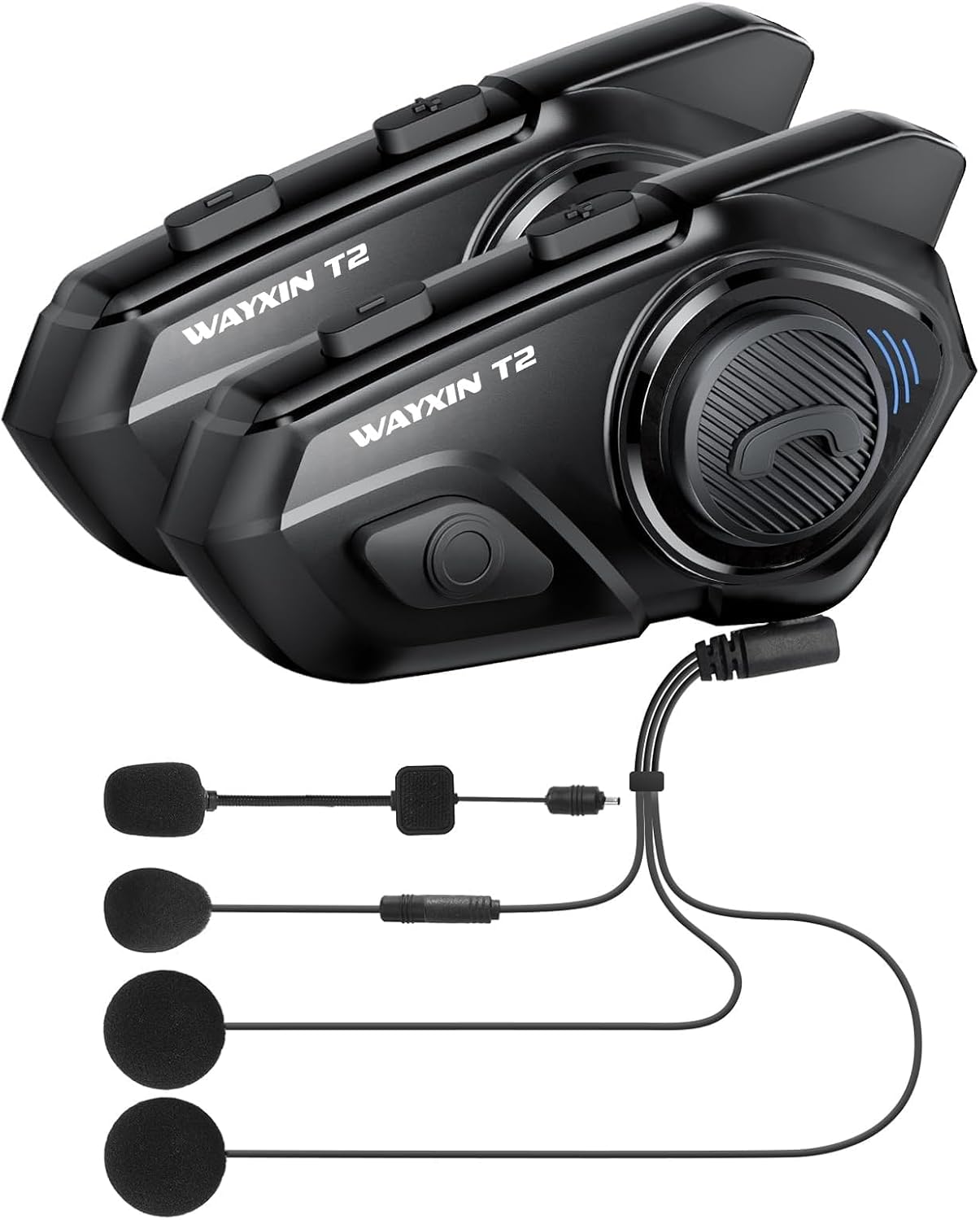 Thumbnail 1 de WAYXIN T2 Motorrad-Headset mit Gegensprechanlage für 2 Personen (bis 300 m) und Sprachassistent