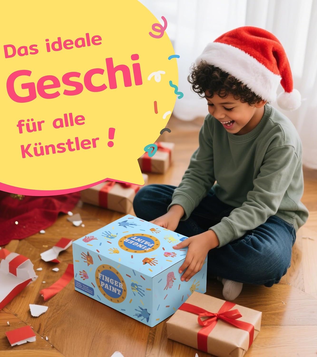Detalle de TMOL Fingerfarben Kinder ungiftig – 10 Farben Set mit Waschfarben und Zubehör