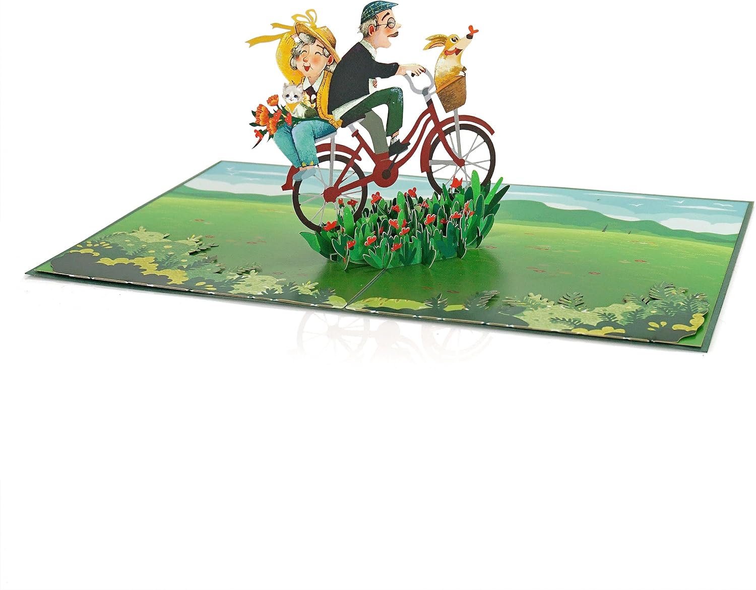 Detalle 2 de CUTPOPUP Pop-Up-Jubiläumskarte „Old Couple“ – 3D-Karte zum Hochzeitstag, Geburtstag & Valentinstag