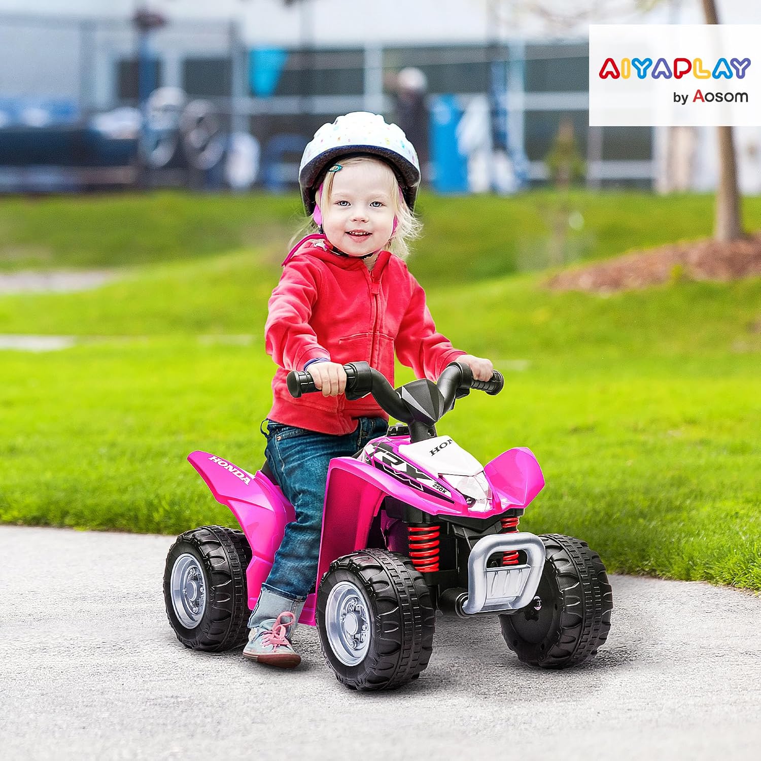 Detalle de AIYAPLAY 370-224V90PK elektrische kinderquad, 6 V, gelicentieerde Honda