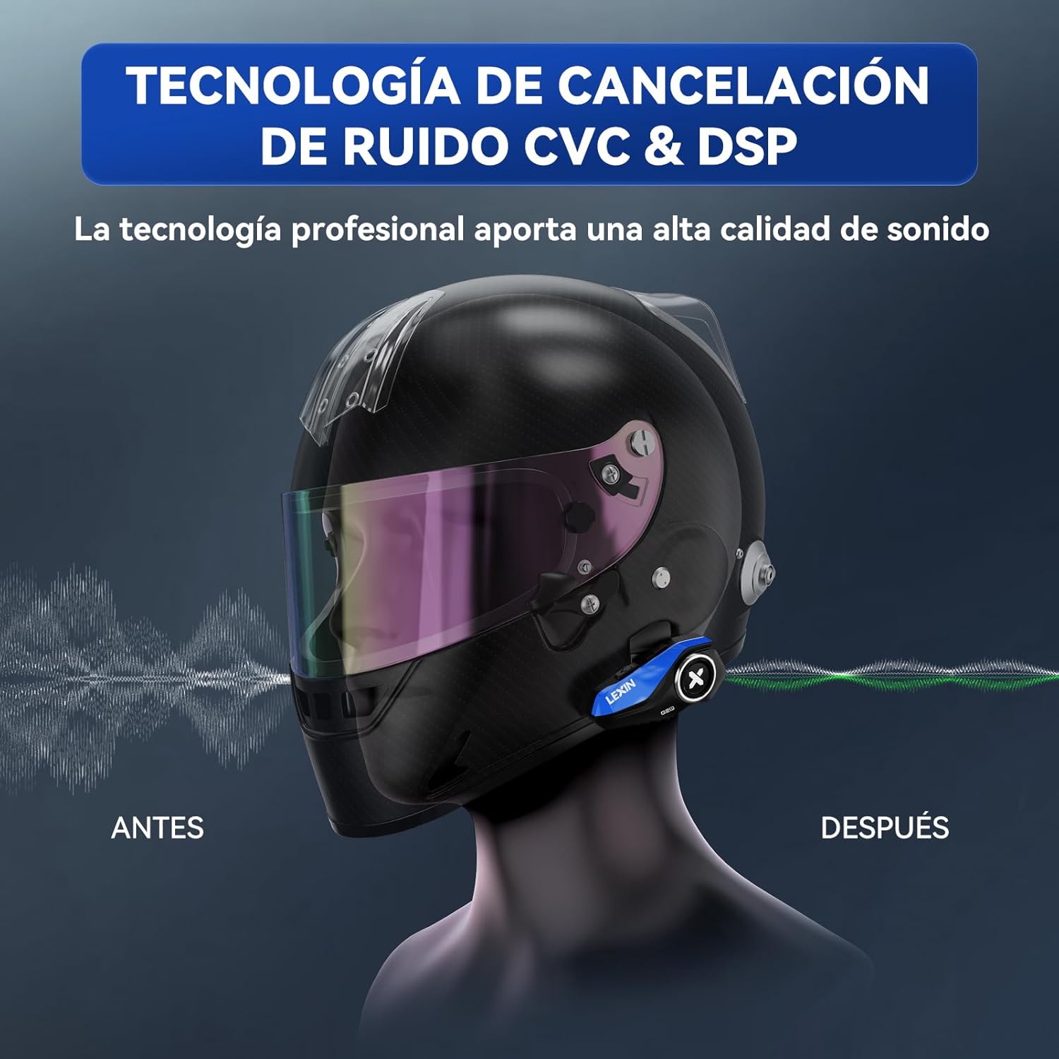 Thumbnail 6 de LEXIN G2P Intercom 6 vías para casco Moto