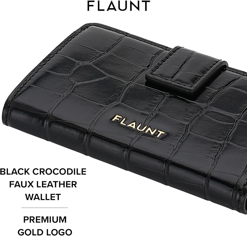 Thumbnail 1 de FLAUNT MagSafe Phone Wallet Crocodile Faux Leather