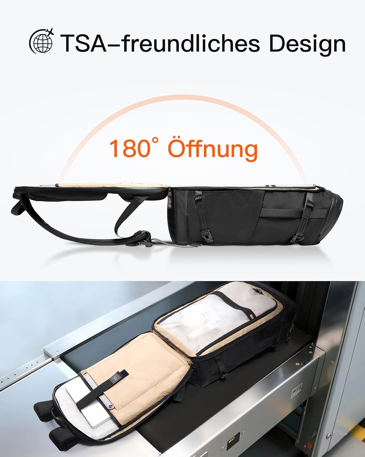 Thumbnail 4 de Inateck 40L Reiserucksack – TSA-kompatibel, wasserdicht und nachhaltig, ideal für Business & Weekender