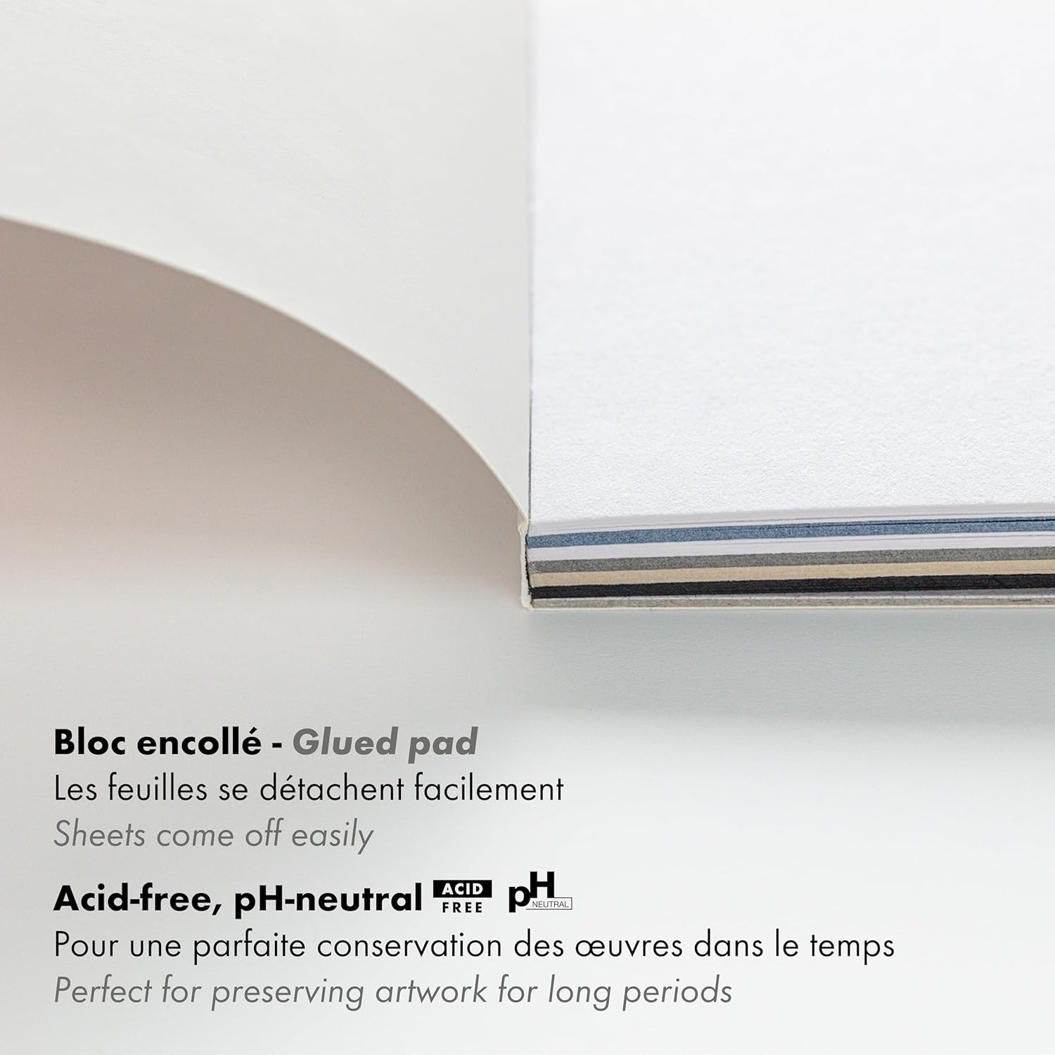 Thumbnail 1 de Clairefontaine 975412C Blocco collato PaintON – 24 fogli A2 multi-tecnica, colori assortiti