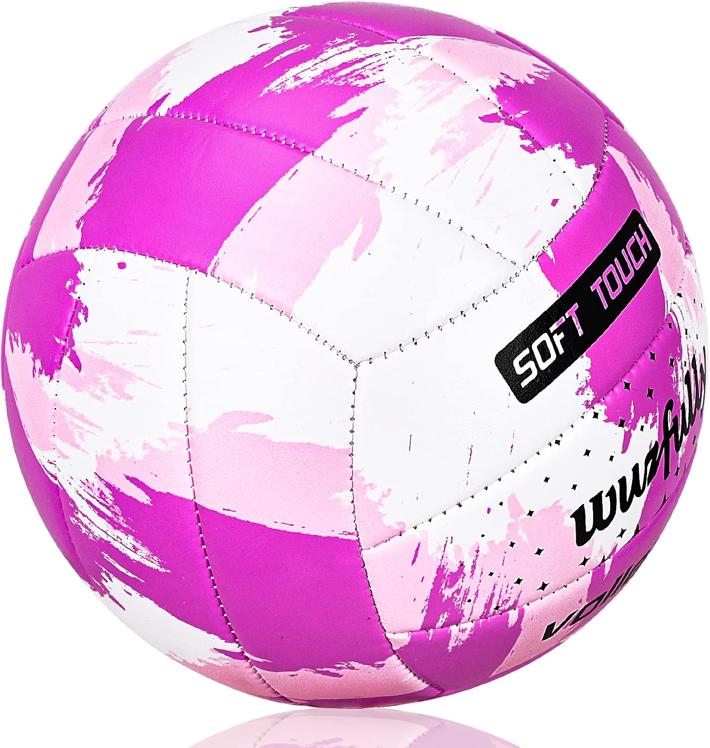 Detalle 2 de Wuzfully Volleyball Kinder Soft Touch (Größe 5) – leichter Beachball für drinnen & draußen