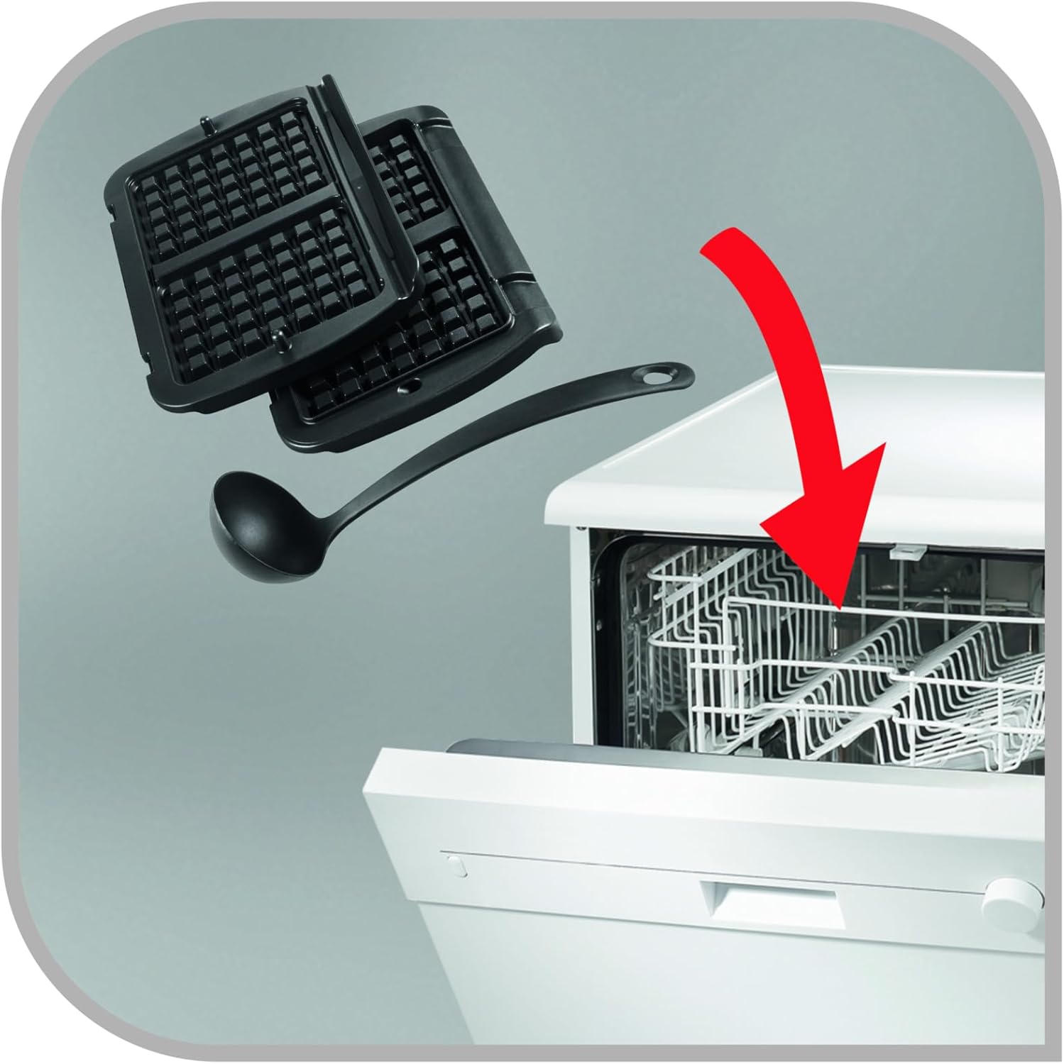 Thumbnail 4 de Tefal OptiGrill Waffelplatten (XA7248) für OptiGrill+ & Elite – inklusive Schöpfkelle