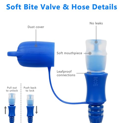 Detalle de flintronic Poche Hydratation 2L – réservoir d'eau sans BPA pour randonnée et vélo