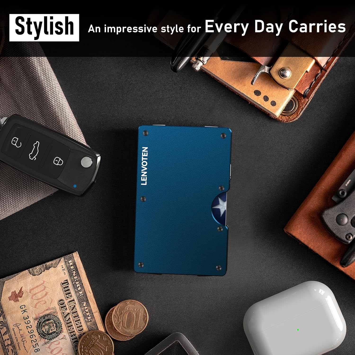 Detalle de Lenvoten Minimalist Wallet, Aluminum