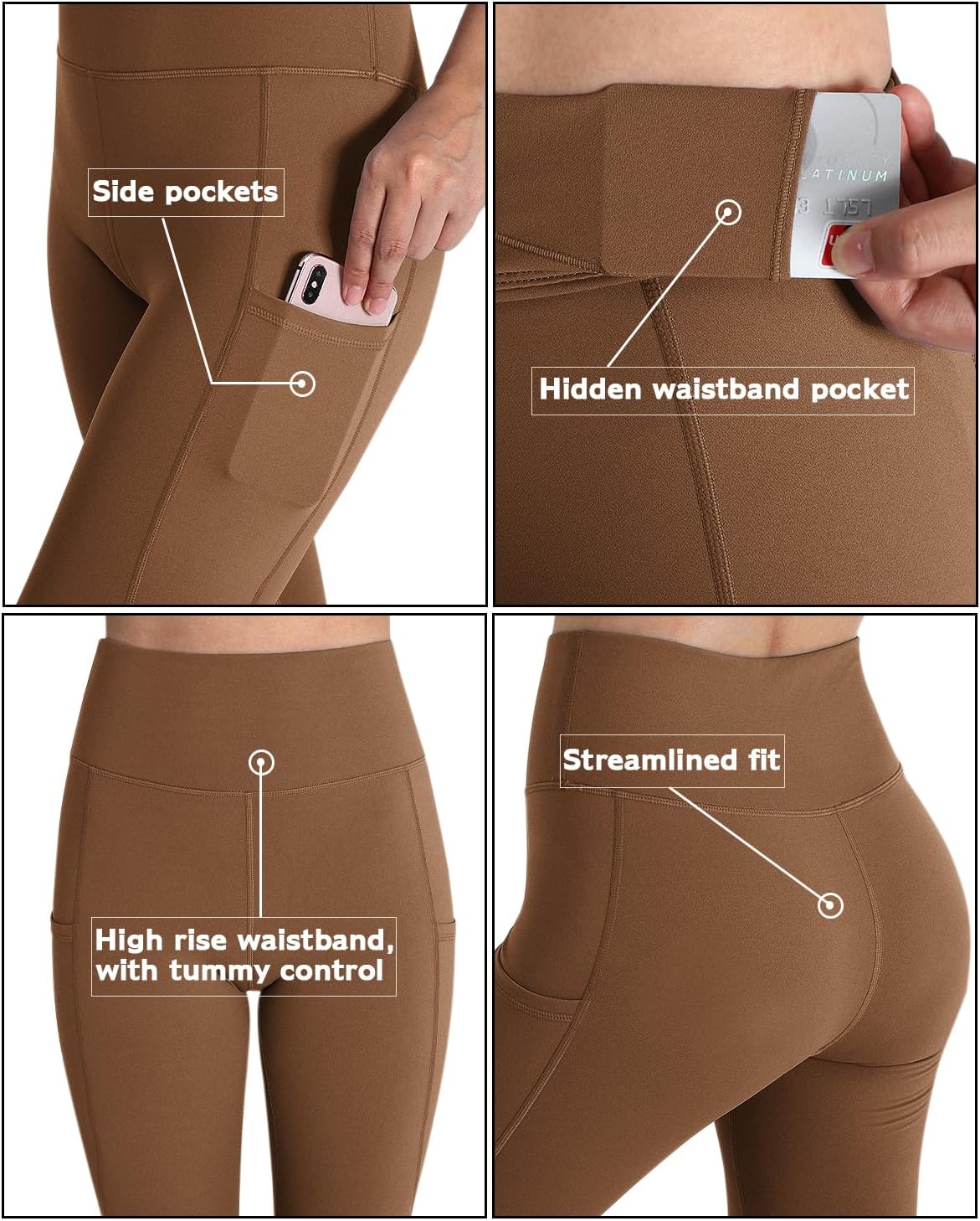 Thumbnail 3 de OUGES High Waist Yoga Pants with Pockets