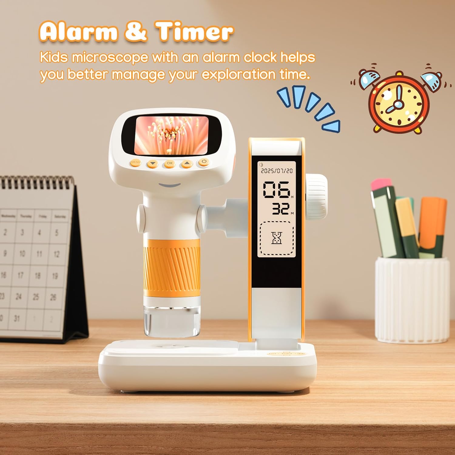 Thumbnail 6 de 2 in 1 Microscope for Kids & Alarm Clock — 1000x Handheld Digital Microscope with 2" IPS Screen