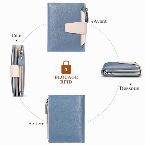 Thumbnail 2 de SENDEFN portefeuille femme en cuir avec blocage RFID, 14 emplacements cartes