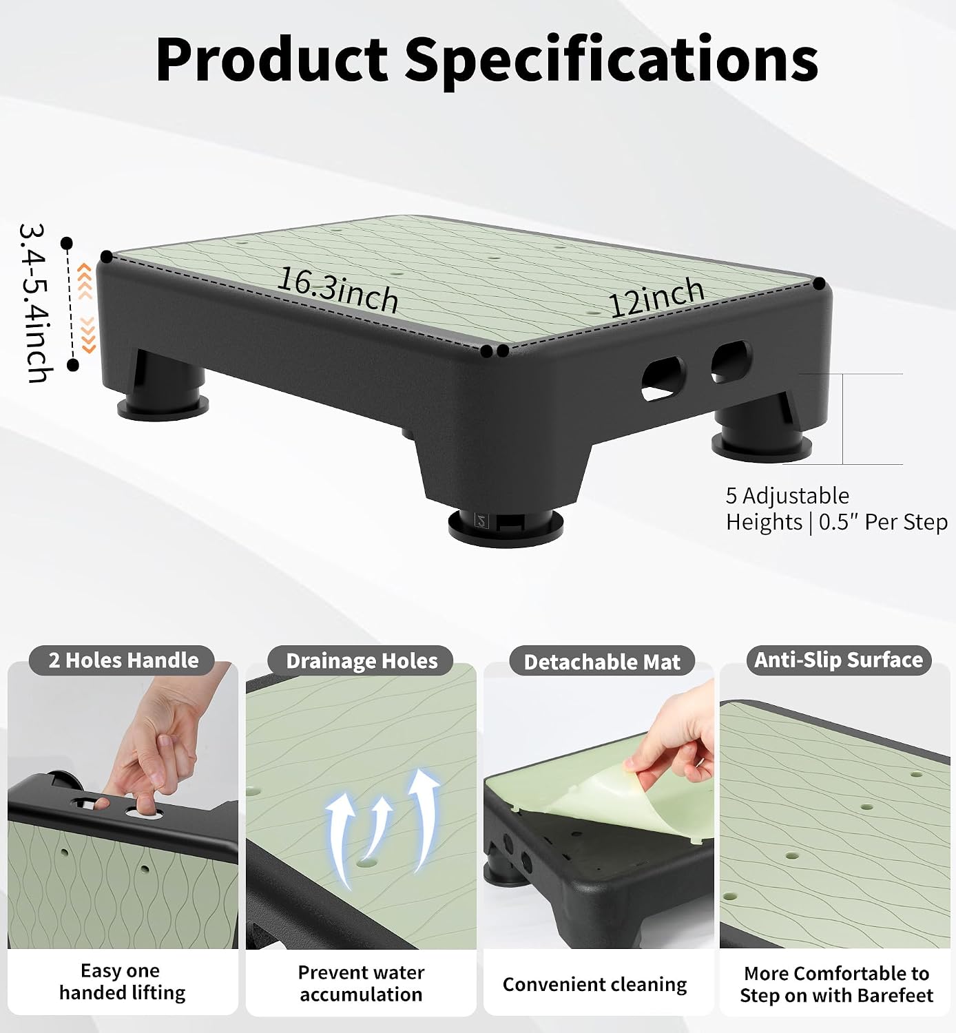 Thumbnail 5 de liftoza TXSS-5C-N 5-Level Adjustable Step Stool with Glow-in-the-Dark Top