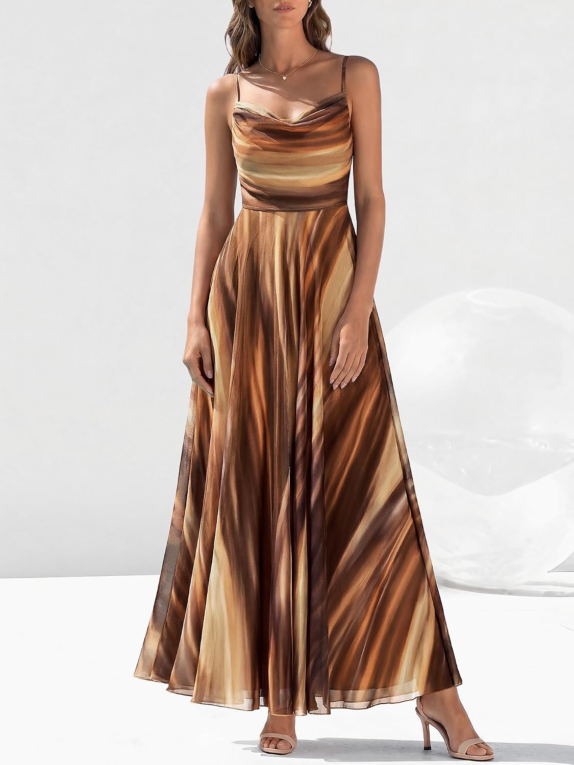 Detalle de BTFBM Women’s Summer Floral Maxi Dress with Spaghetti Straps