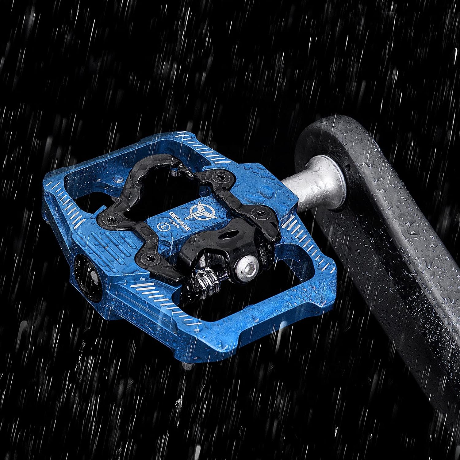 Thumbnail 3 de GEWAGE pedali per bicicletta SPD doppio lato con piattaforma antiscivolo e inserti MTB, 9/16”