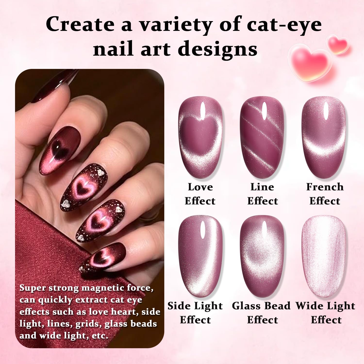 Detalle de SUTOKAKA Cat Eye Nail Magnet, 3-in-1