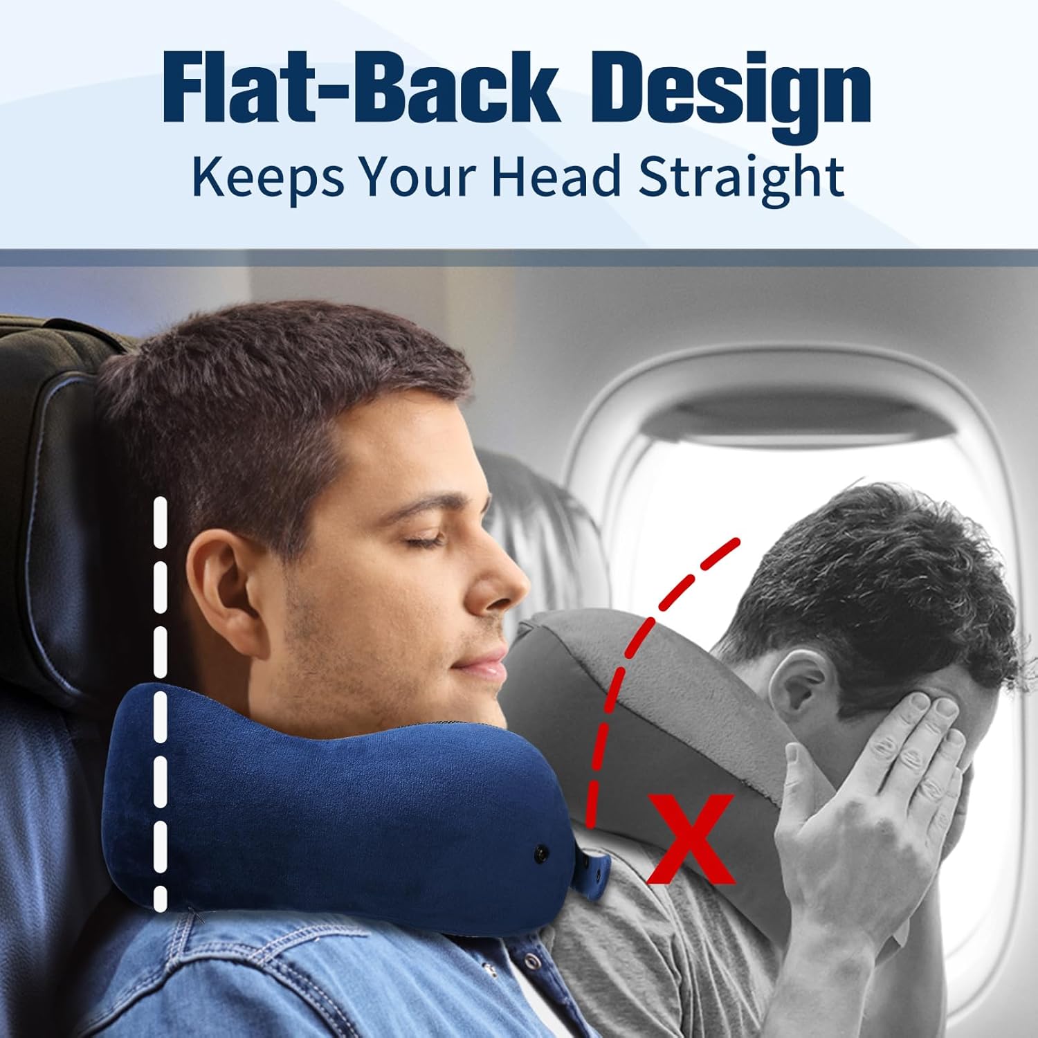 Thumbnail 3 de Cirold Nackenkissen Flugzeug – Verstellbares Memory Foam Reisekissen mit Ohrstöpseln, Augenmaske und Tragetasche