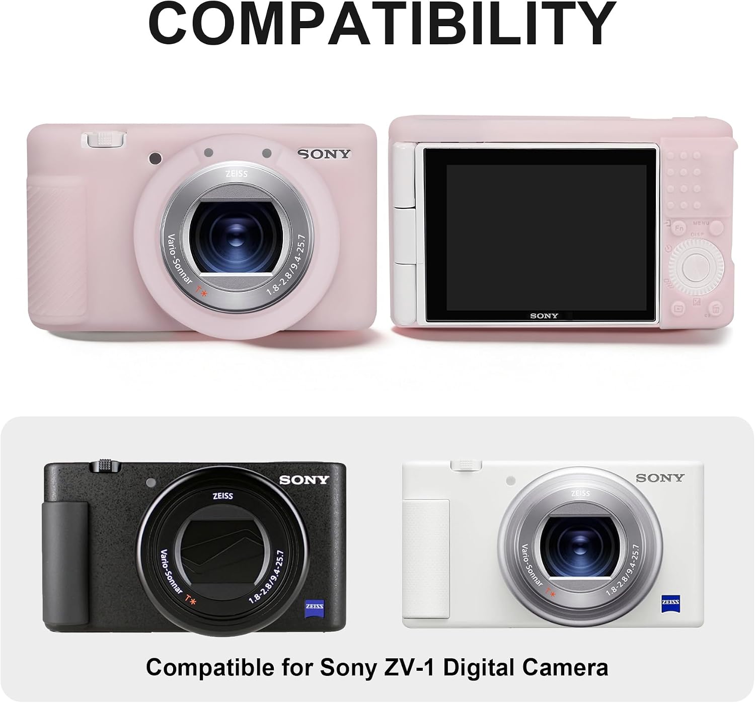 Thumbnail 2 de BOVKE 2-in-1 Camera Case for Sony ZV-1 — Silicone Skin + Hard Case Bundle (Pink)