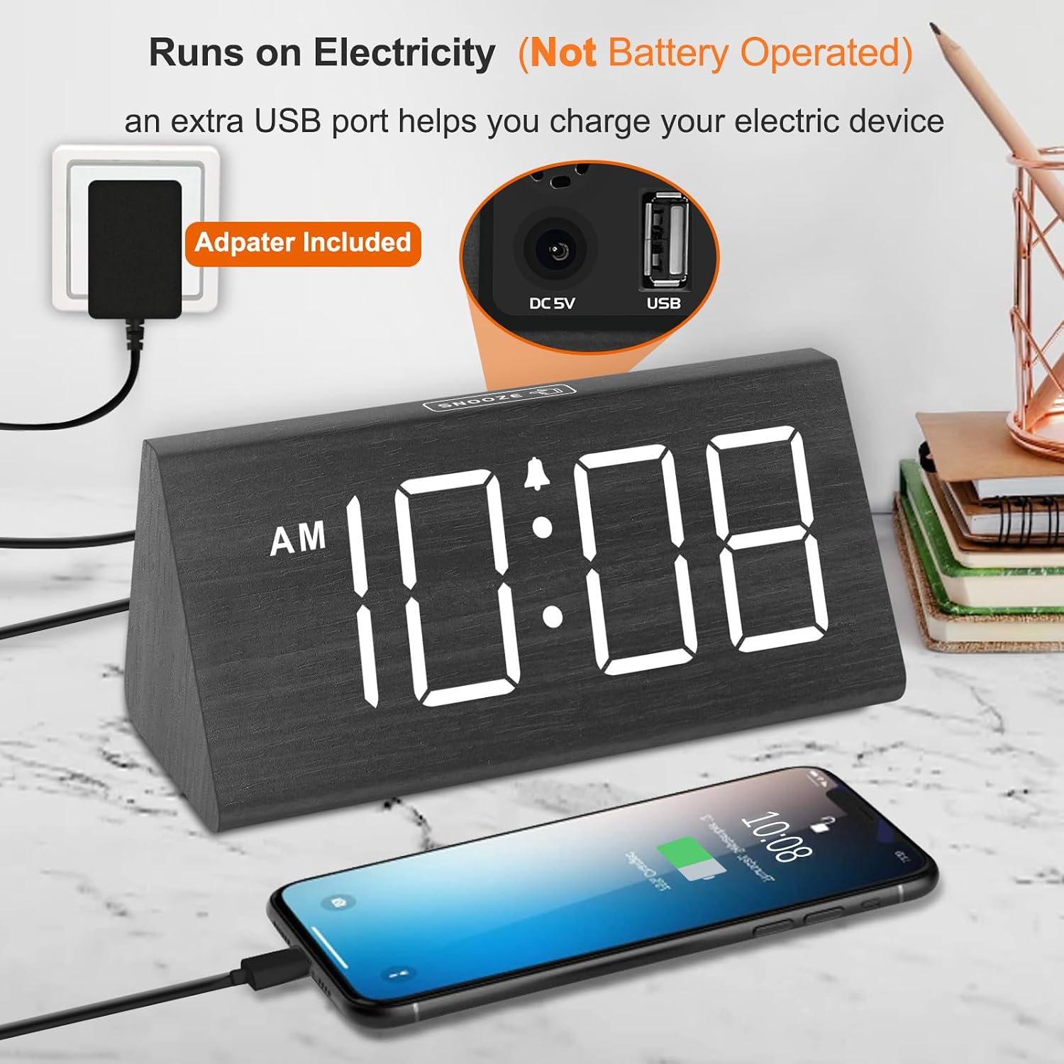 Detalle 1 de DreamSky Wooden Digital Alarm Clock