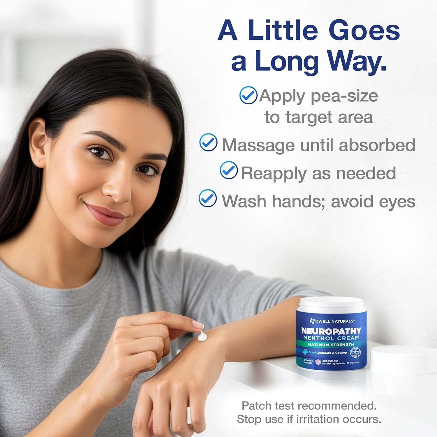 Thumbnail 4 de Owell Naturals Neuropathy Cream Extra Strength – Fast Absorbing Cooling 2-Pack