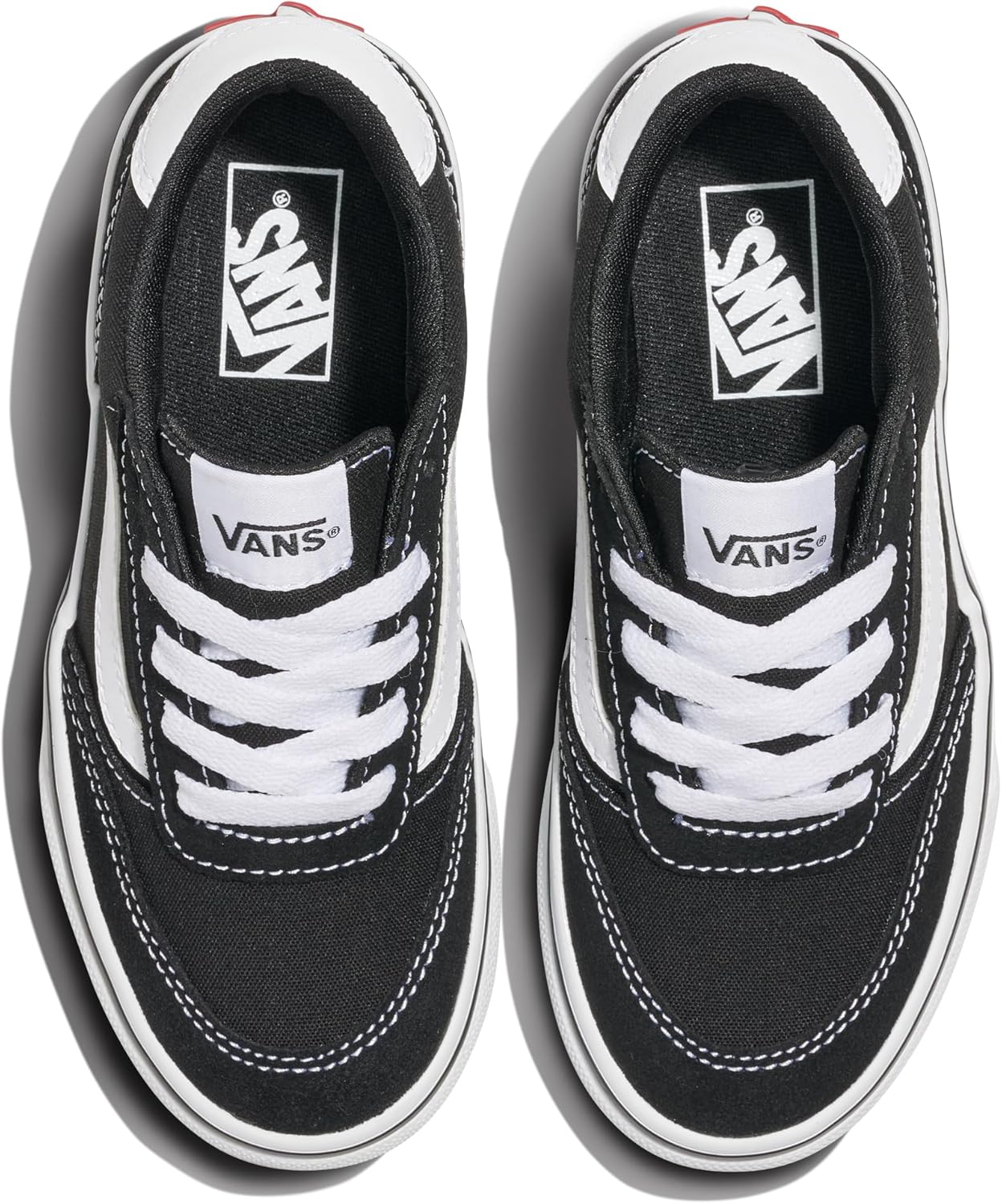 Thumbnail 4 de Vans Brooklyn LS Basket enfant noir et blanc – sneakers basses confort pour le quotidien
