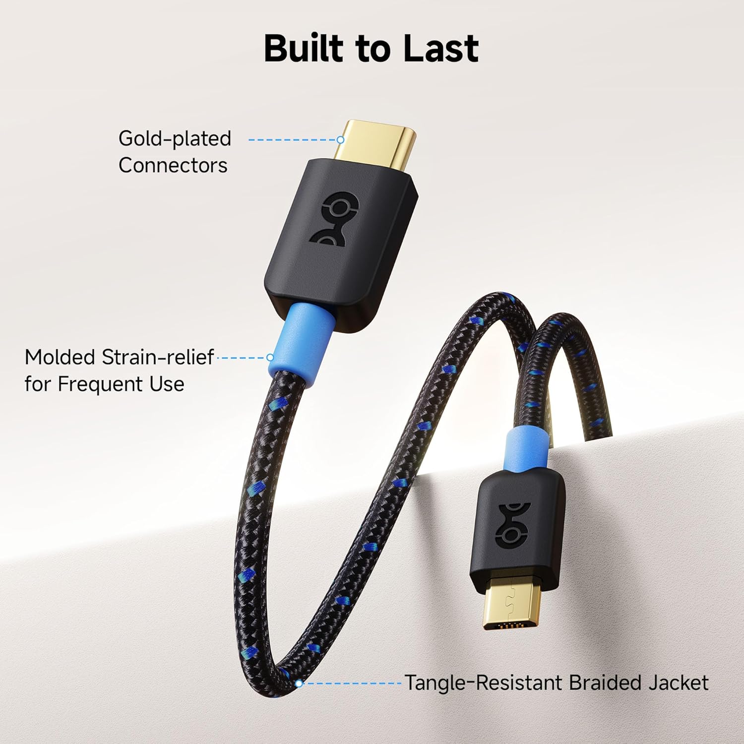 Thumbnail 6 de Cable Matters Braided USB-C to Micro-USB Cable (3.3 ft) — 3A/15W Charging & 480Mbps Data
