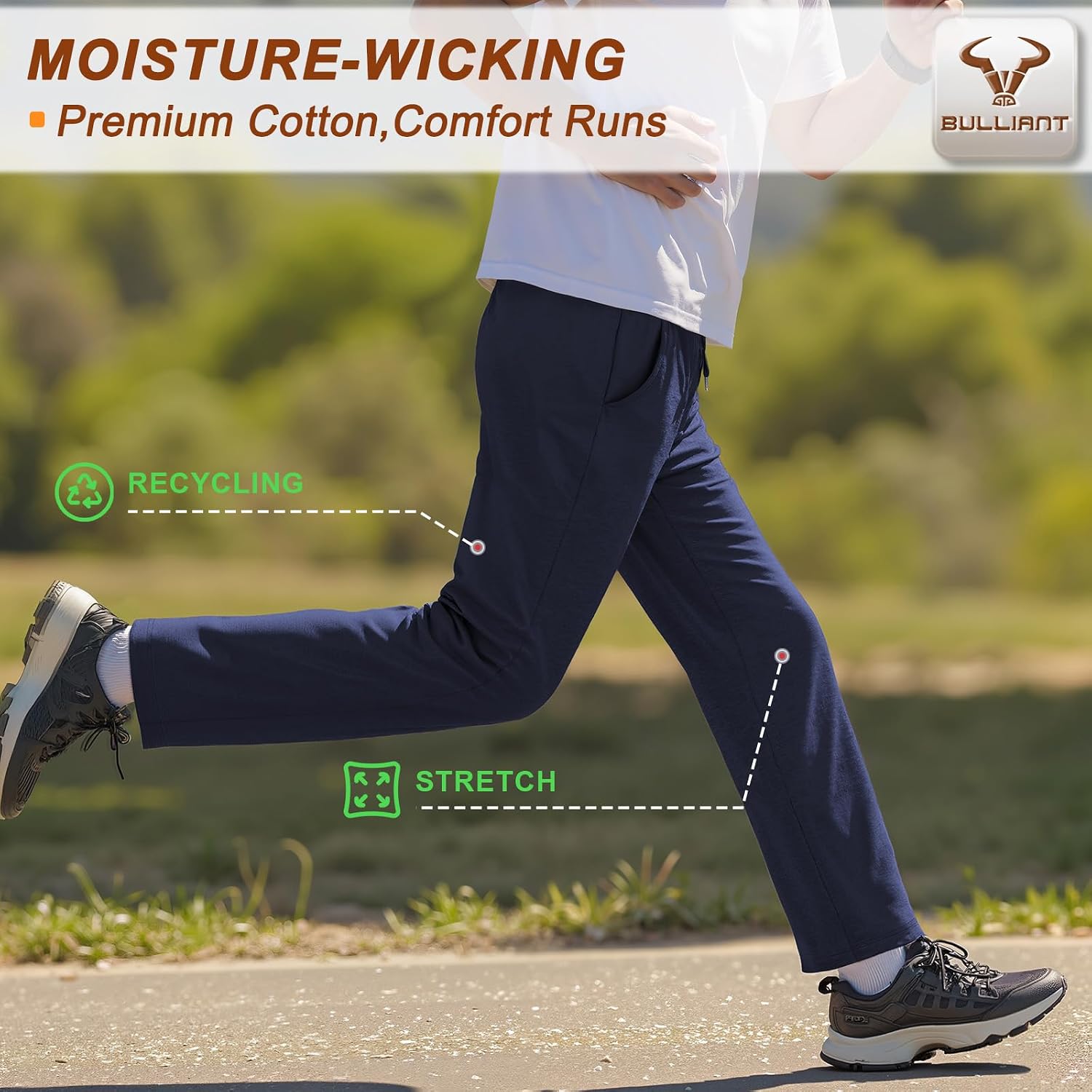 Detalle de BULLIANT Pantaloni Jogging da Uomo: versatili, resistenti e comodi fino al 5XL