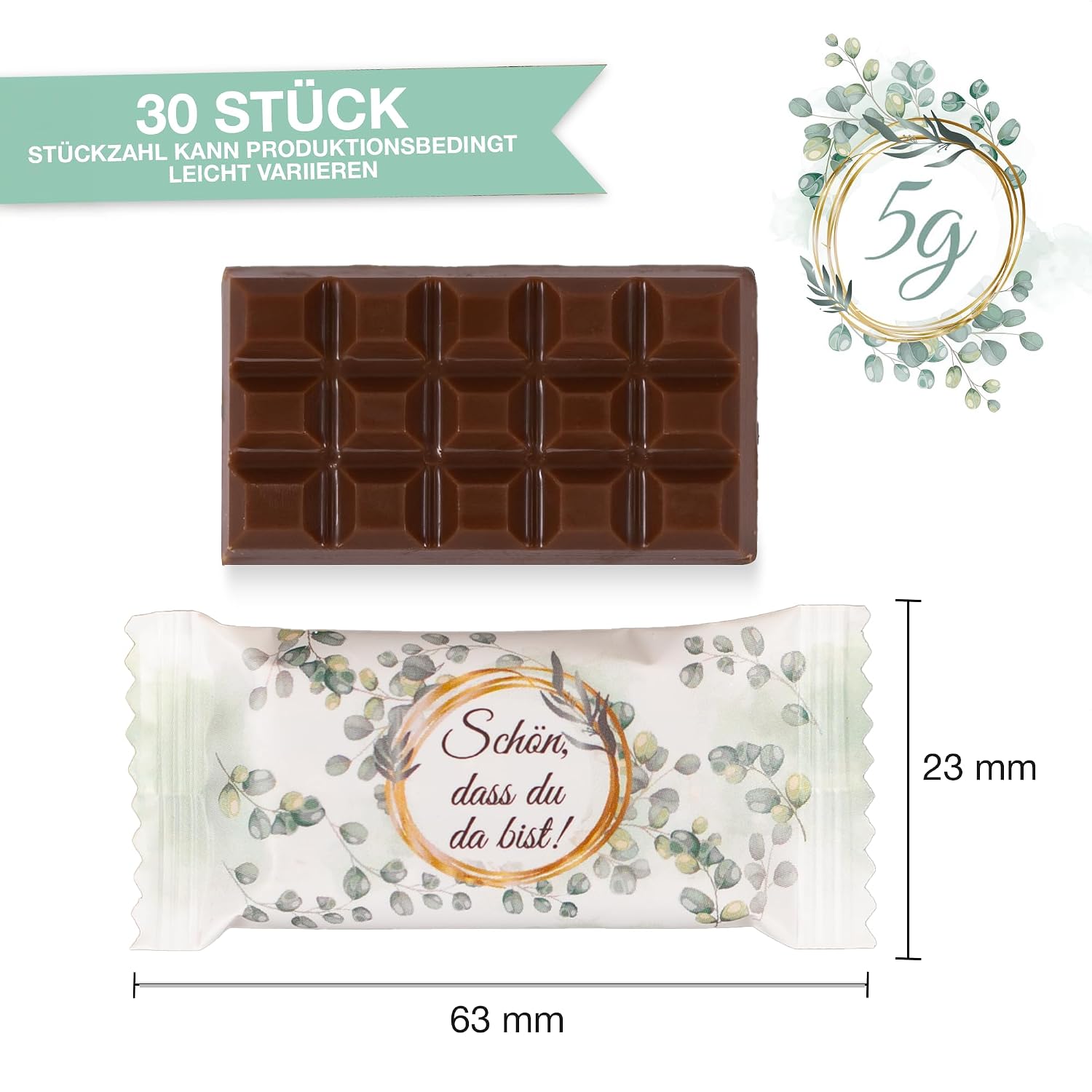 Thumbnail 2 de FOOD crew Schön dass du da bist Schokolade mini – ca. 30 Stück je 5 g, 150 g, Edel-Vollmilch