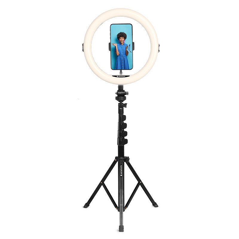 Detalle de AgfaPhoto Realiview ARL11XL – Aro de Luz LED con Trípode y Bluetooth para móvil