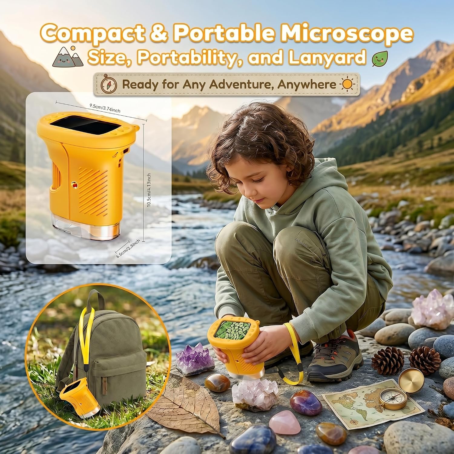 Detalle de OAEBLLE Kids Microscope: 1000X Handheld Digital Pocket Microscope