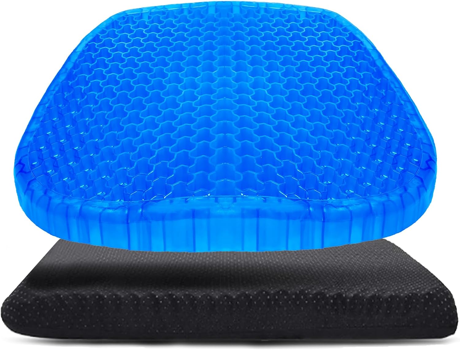 Detalle de Wenisuow Gel Seat Cushion with Cover – Double Thick Egg Design, Large 47 x 42 x 4.5 cm