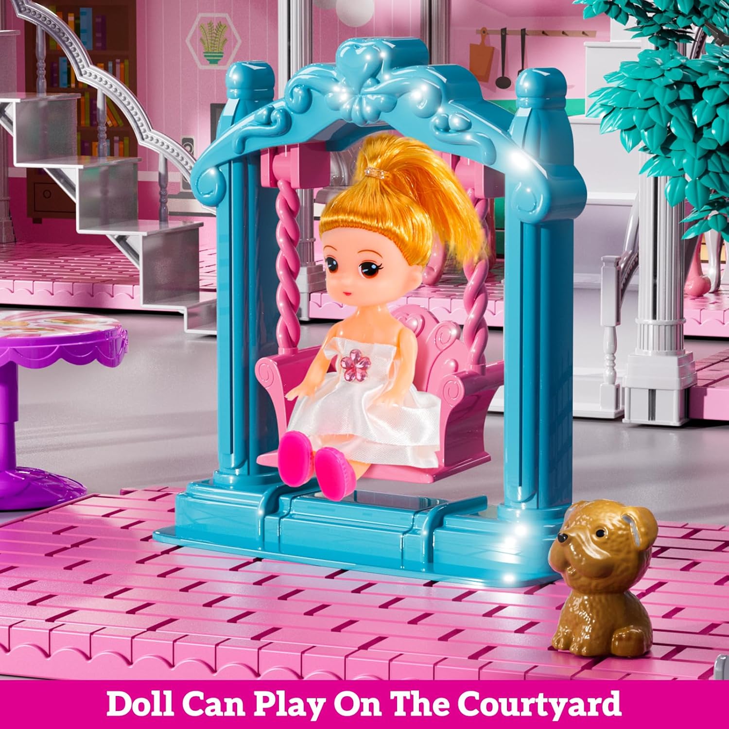 Thumbnail 2 de JUKUDAHU Villa Playset 4-Story Dollhouse