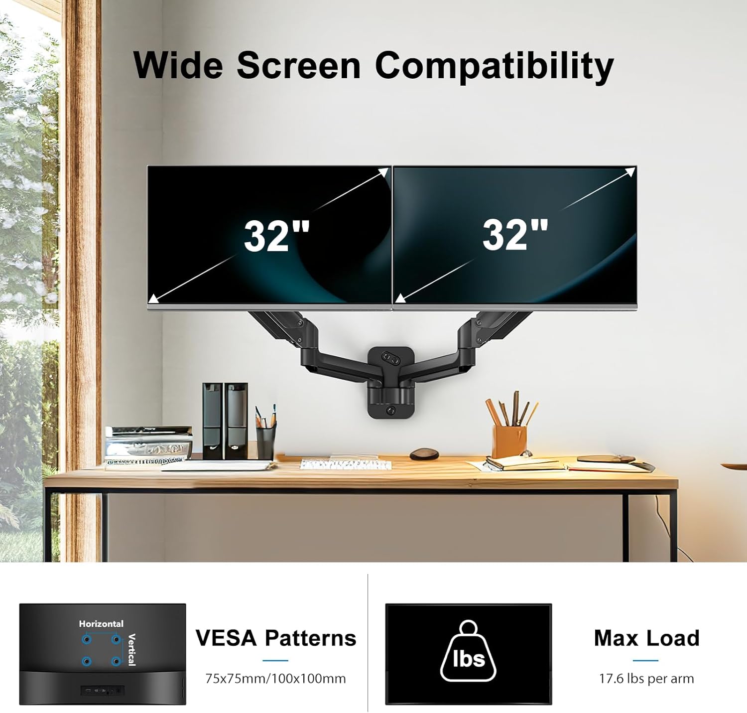 Thumbnail 2 de HUANUO Monitor Wandhalterung 2 Monitore