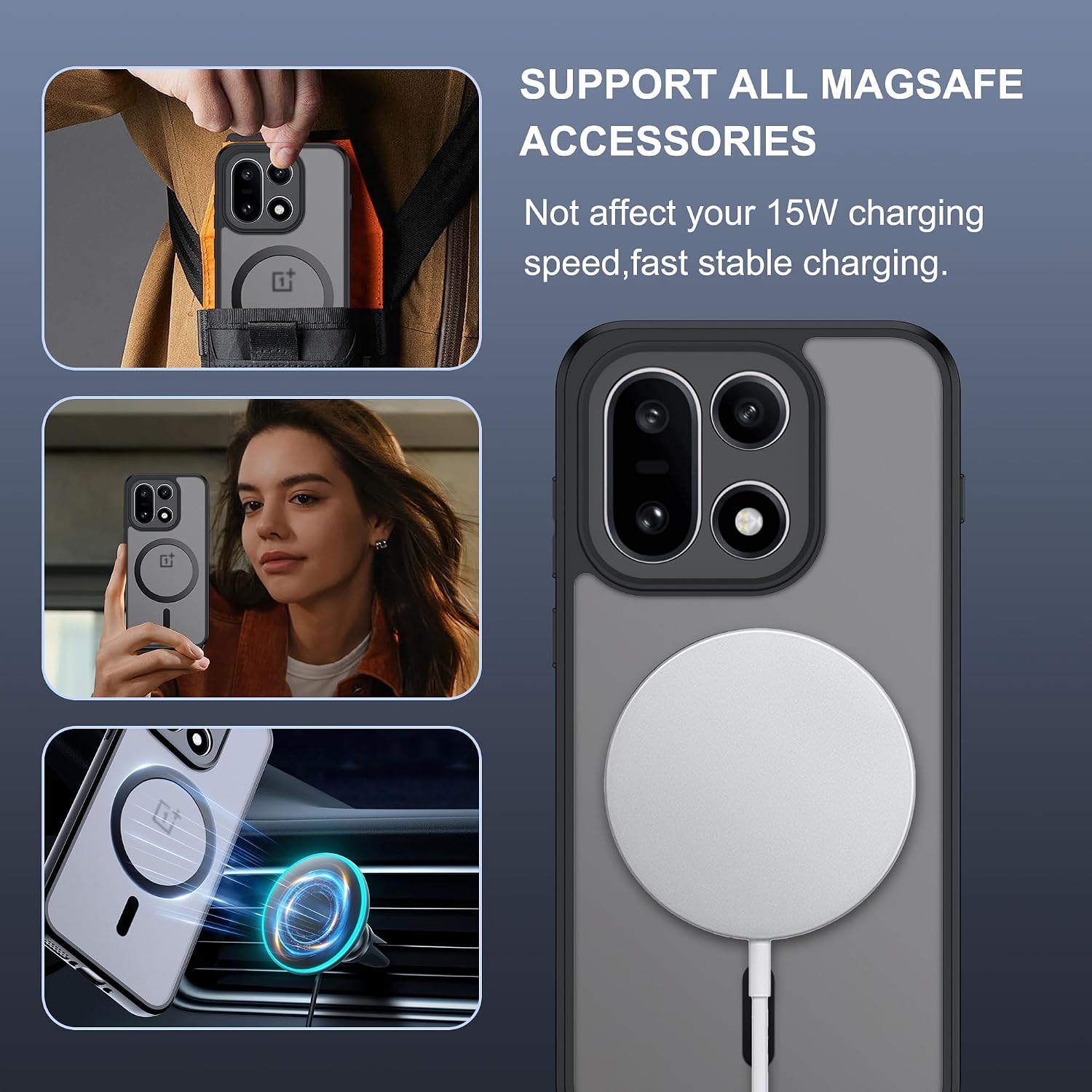 Thumbnail 6 de CAUHENYEE Hülle für OnePlus 15 mit eingebautem Magnetring – 360° Schutz, rutschfeste Griffe, Stoß- und Kratzfest