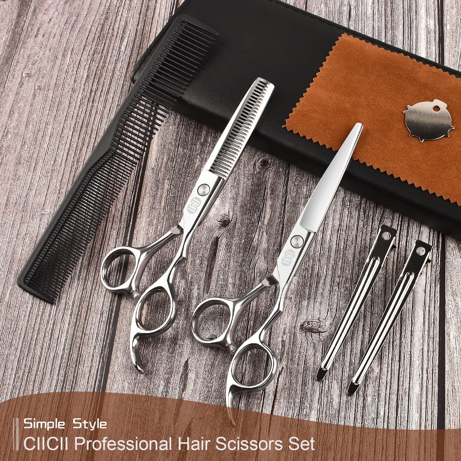 Thumbnail 6 de CIICII Friseurscheren-Set (6,7 Zoll) mit Effilierschere – Haarschneiden, Trimmen & Ausdünnen