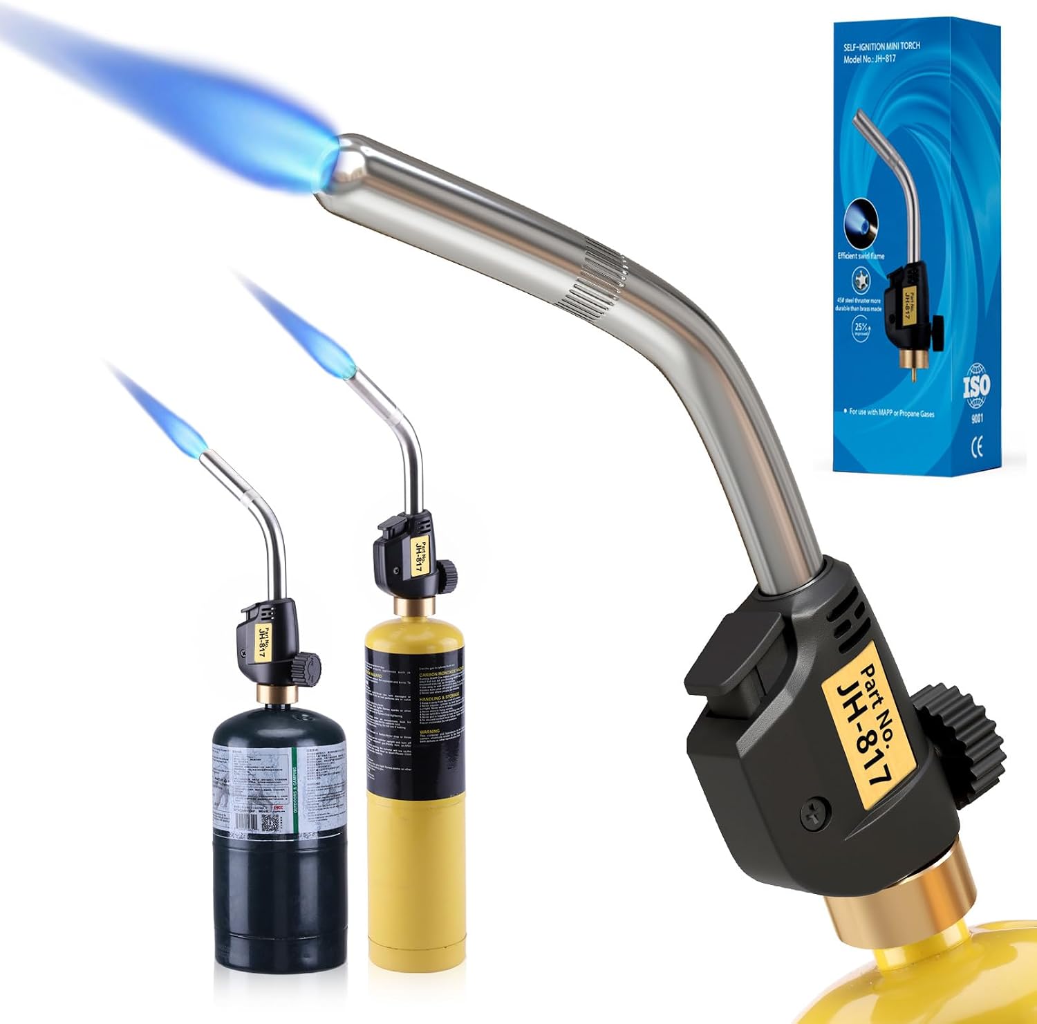Propane Torch Head with Trigger-Start Ignition for HVAC, Welding & Plumbing