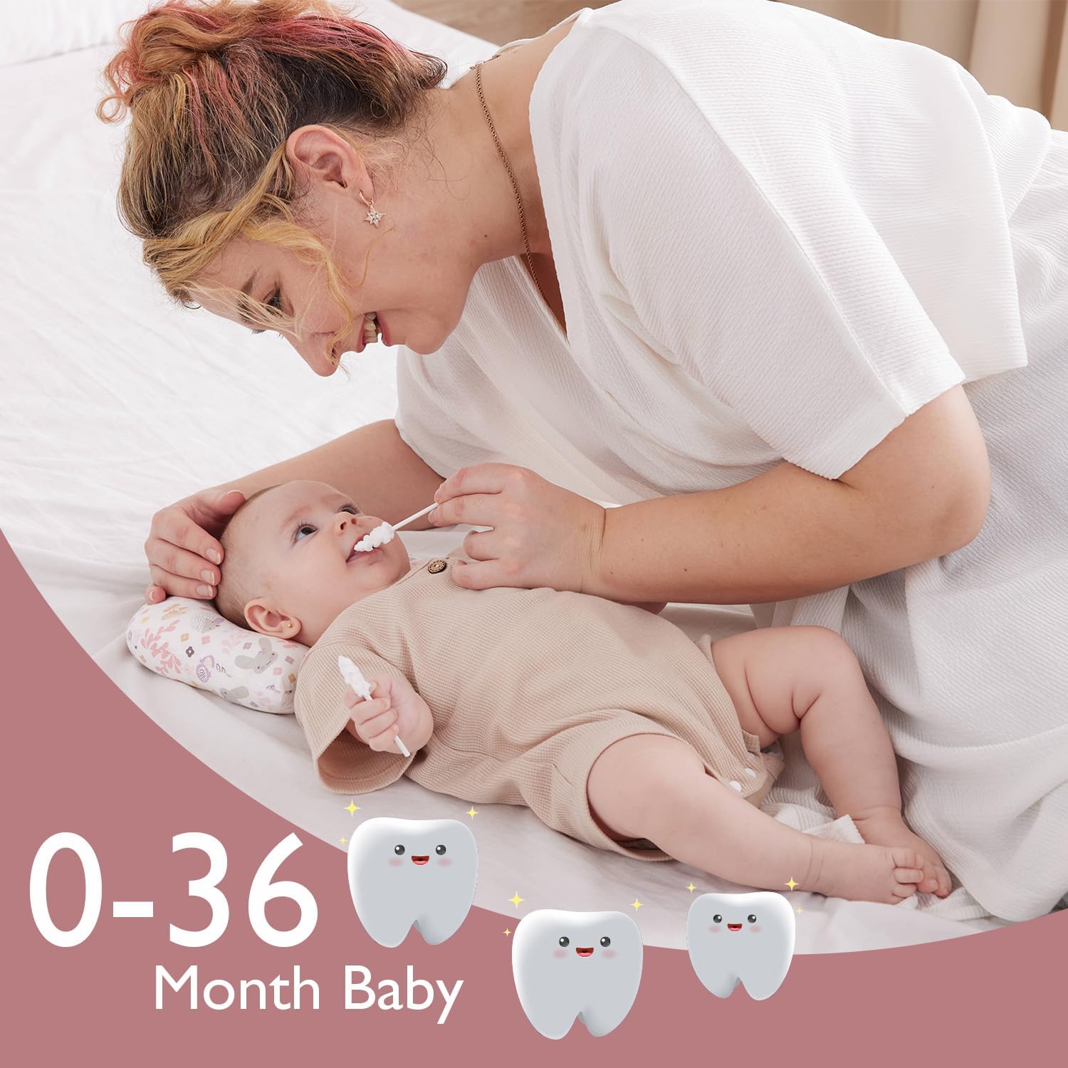 Detalle 2 de Momcozy Baby Tongue Cleaner Gauze and Disposable Oral Cleaner Set (40 Count)