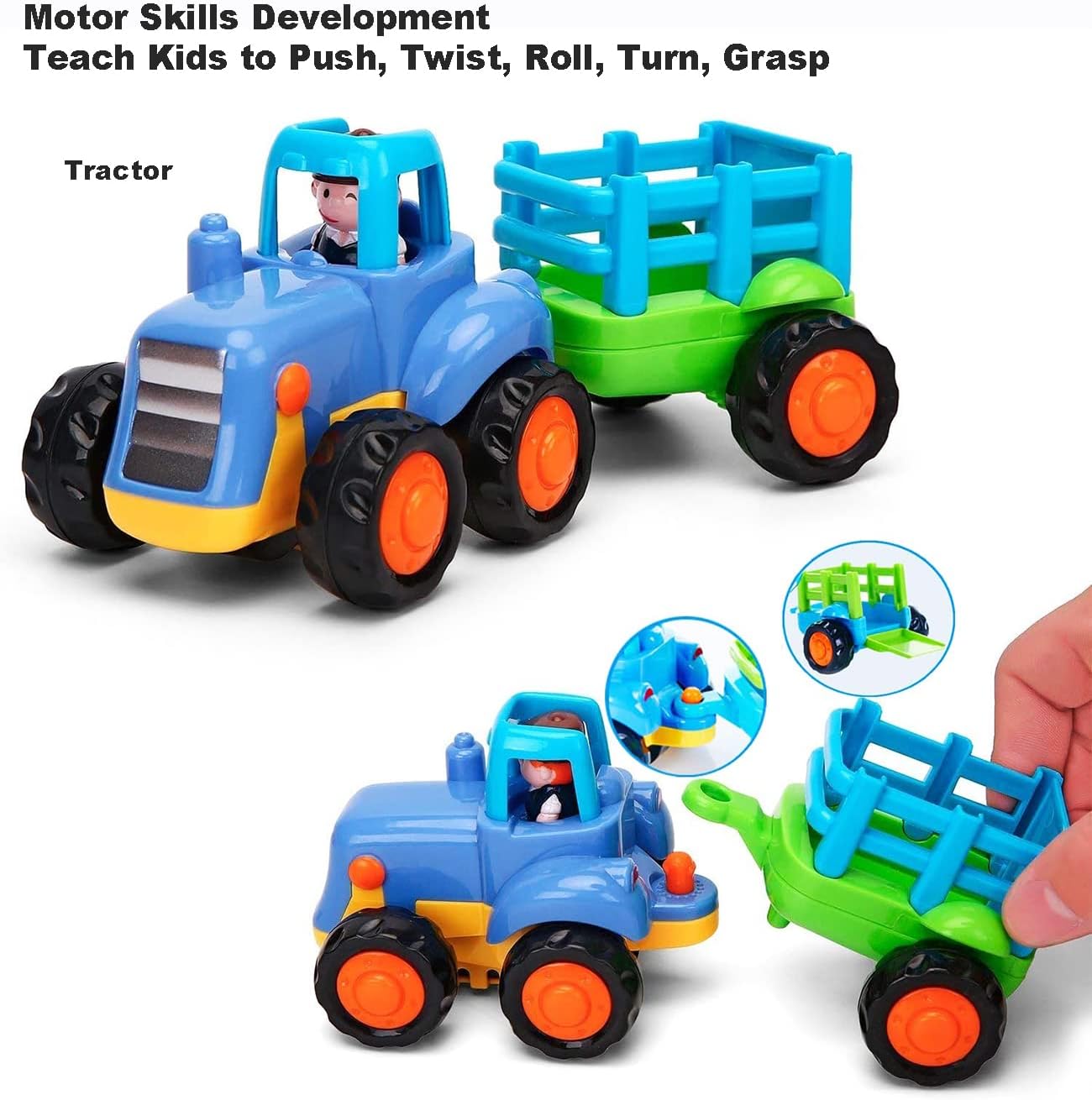Detalle 2 de HOLA 4‑pack friction digger trucks for toddlers