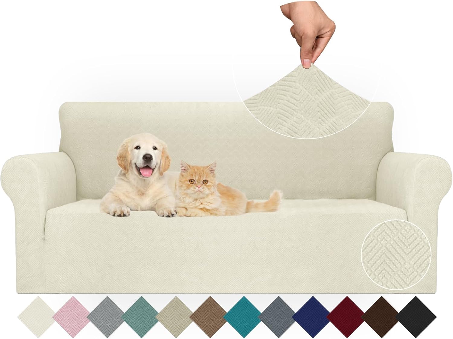 Detalle de Ystyle Funda Sofa 3 Plazas Ajustable Beige