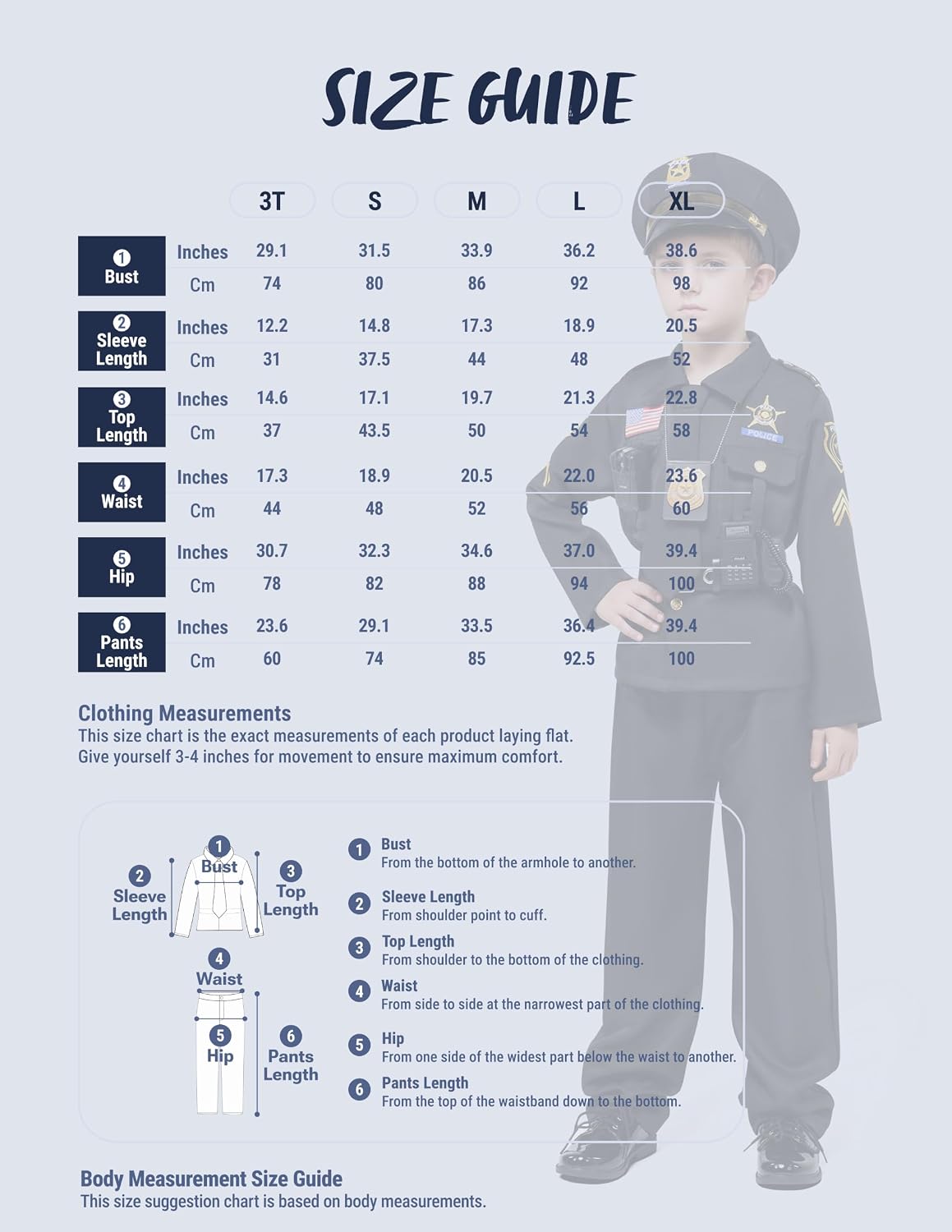 Detalle 2 de Spooktacular Creations 14-Piece Kids’ Police Costume with Role-Play Accessories